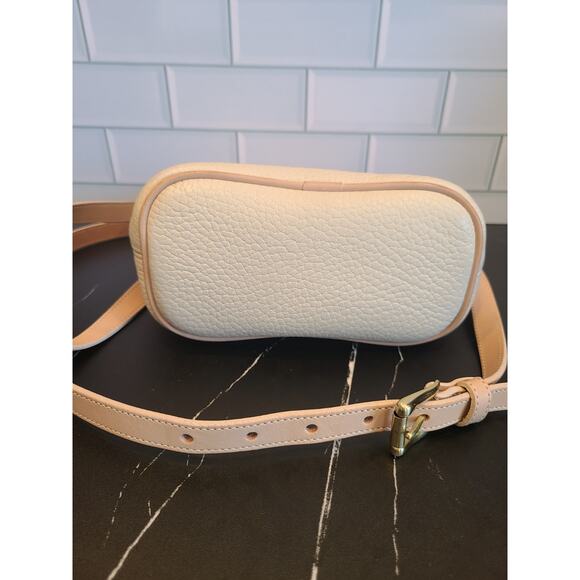 Dooney & Bourke Adjustable Mini Crossbody Bucket Bag Cream Pebbled Leather USA - Picture 13 of 16